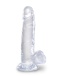 King Cock - 7" 仿真假阳具连阴囊 - 透明 照片
