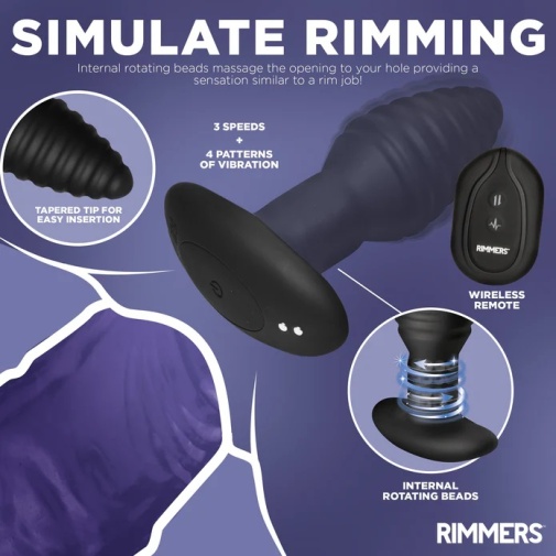 Rimmers - Model-E 震動旋轉串珠後庭塞 - 黑色 照片