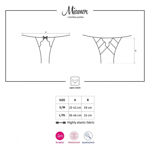 Obsessive - Miamor 開檔內褲 - 黑色 - L/XL 照片