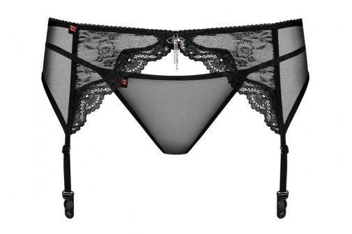 Obsessive - Charms Garter Belt & Thong - Black - S/M photo
