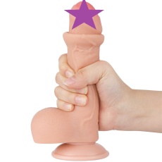 Lovetoy - 7" 帶包皮仿真陽具 - 肉色 照片
