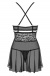 Obsessive - 838-BAB-1 Babydoll & Thong - Black - XXL photo-9