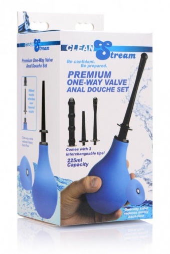 CleanStream - 優質單向灌腸泵套裝 - 藍色 照片