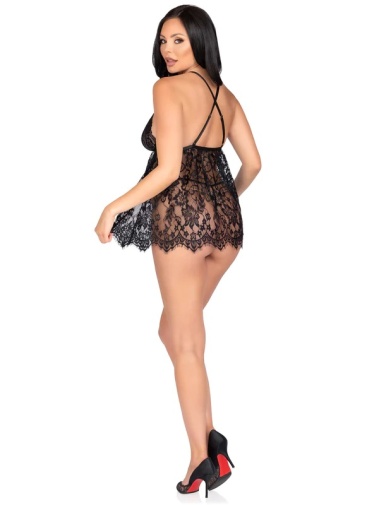 Leg Avenue - On My Mind Babydoll Set - Black - L photo