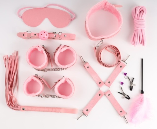 MT - Bondage Set 11pcs w Fluff - Pink photo