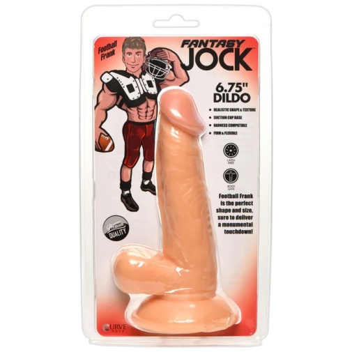 Jock - 欖球員Frank 的 6.75" 仿真陽具配睪丸 - 肉色 照片