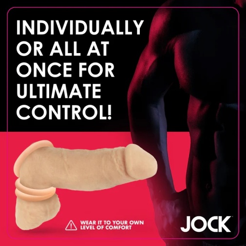 Jock - 陰莖環套裝 - 白皮膚色 照片