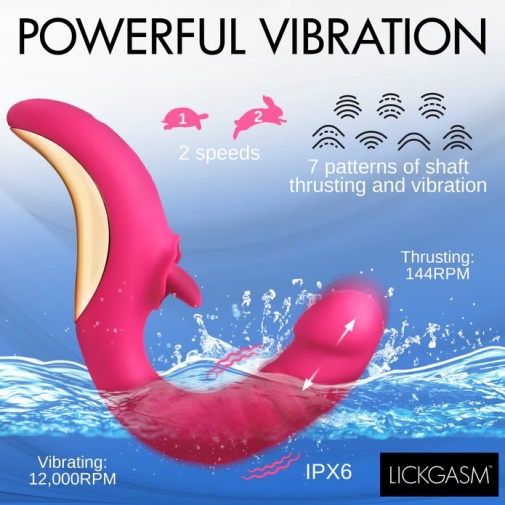 Lickgasm - Tease & Please Thrusting Licking Vibe - Pink photo