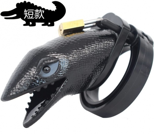 FAAK - Short Crocodile Chastity Cage - Black photo