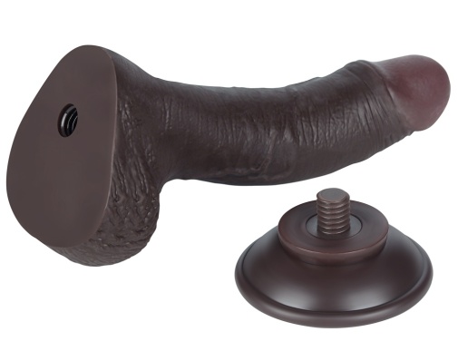 Lovetoy - 7.5" Curved Sliding Skin Dildo - Brown photo