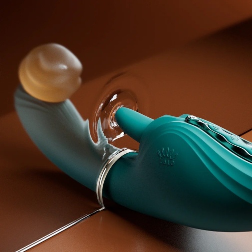 Zalo - Ares APP Heating Vibrator - Turquoise Green photo