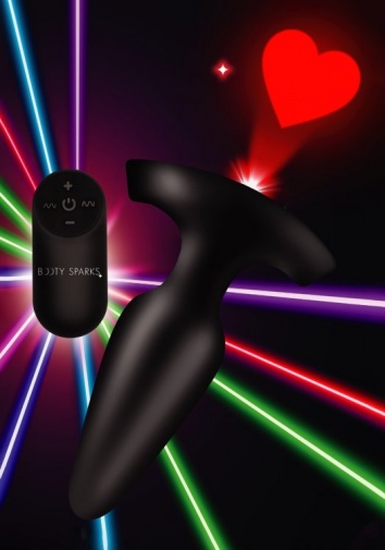 Booty Sparks - Laser Heart Anal Plug M - Black photo