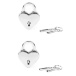 Liebe Seele - Heart Padlock 2pcs Set - Silver photo