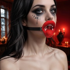 Master Series - Vampire Vibro Mouth Gag - Red photo