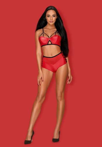 Obsessive - Leatheria 2-pcs Set - Red - L/XL photo