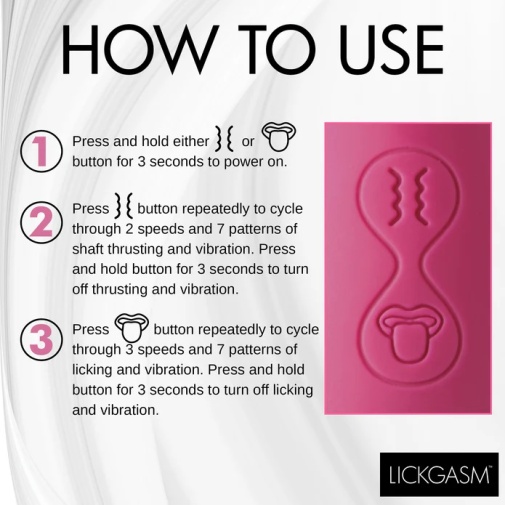 Lickgasm - Tease & Please Thrusting Licking Vibe - Pink photo