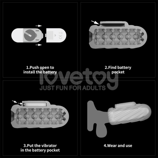 Lovetoy - Knights Ring Vibro 2in1 Sleeve - Spiral photo