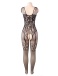 Ohyeah - Strappy Floral Bodystockings - Black - M photo-14