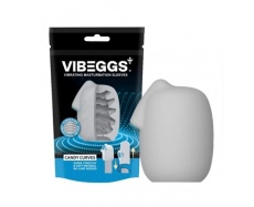 Vibeggs - 加水潤滑 男女通用震動自慰套 糖果弧紋紋理 照片