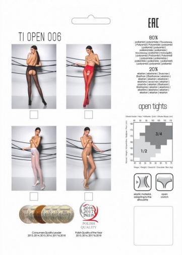 Passion - Tiopen 006 Pantyhose - Black - 3/4 photo