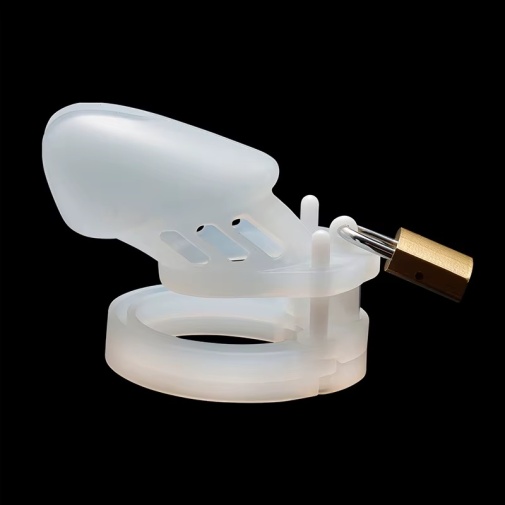 MT - Silicone Short Chastity Cage - White photo