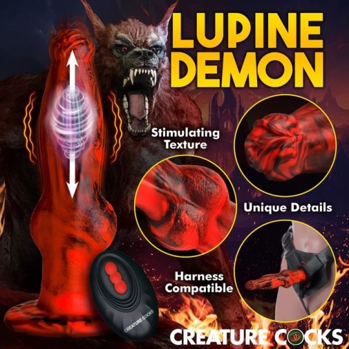Creature Cocks - Hell Wolf Thrusting Vibro Dildo - Red photo