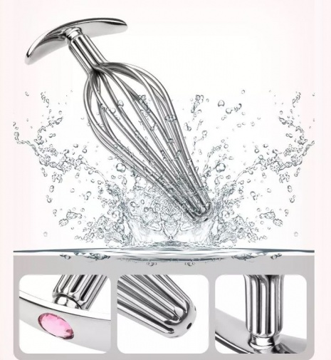 MT - Hollow Anal Plug M - Silver photo