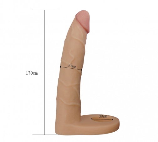 Lovetoy - 7" 超柔軟雙頭仿真陽具 - 肉色 照片