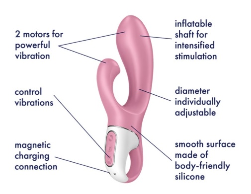 Satisfyer - Air Pump 兔子震动棒 - 粉红色 照片