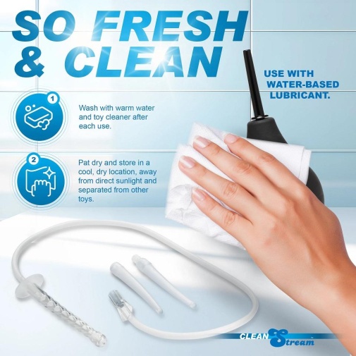 CleanStream - 球狀灌腸泵三件套裝 - 黑色 照片
