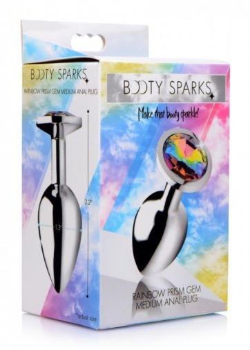 Booty Sparks - Rainbow Prism Gem Anal Plug M-size - Pink photo
