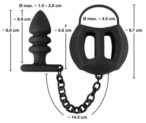 Black Velvets - Ball Cage w Butt Plug photo