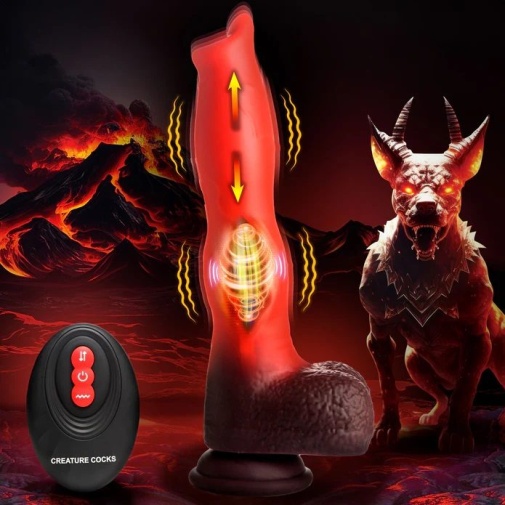 Creature Cocks - Ramming Hound Thrusting Dildo - Black/Red photo