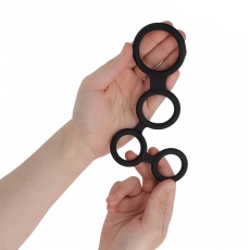 Addicted Toys - Cock Ring w Ball Stretcher - Black photo