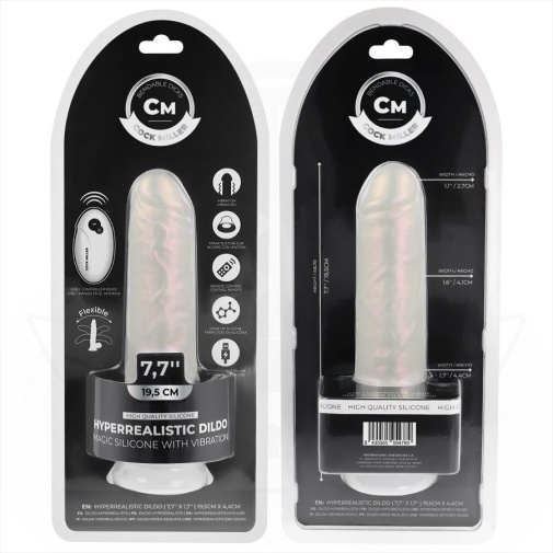 Cock Miller - 19.5cm 可遙控 發光震動假陽具 - 珍珠色 照片