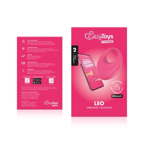 Easytoys - Leo 应用程式控制 震动阴茎环 - 粉红色 照片