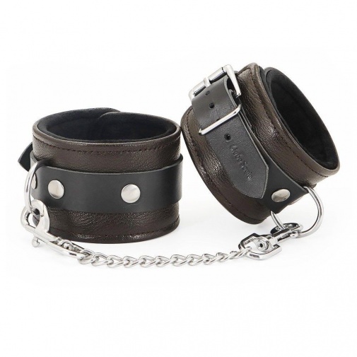 Liebe Seele - Leather Handcuffs - Brown photo