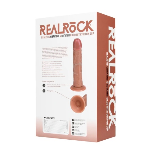 RealRock - 8" Rotating Vibro Curve Dildo - Caramel photo