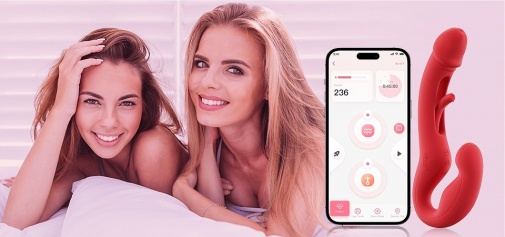 Honey Play Box - Harmony Duo App 智能遙控挑逗式免穿戴震動陽具 - 藍色 照片