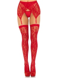 Leg Avenue - Rachel 附吊帶過膝長襛 - 紅色 照片