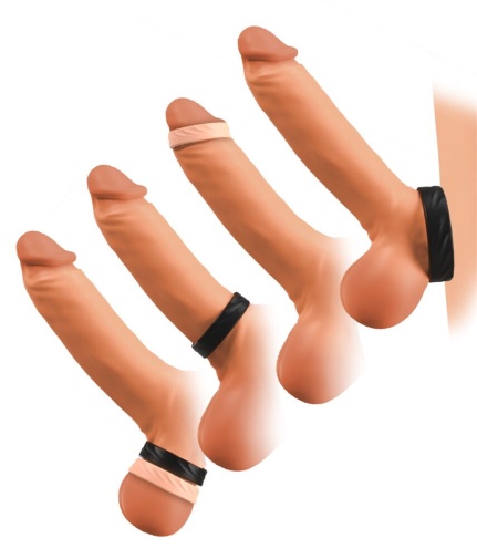 You2Toys - 4in1 Cock Rings - Black/Flesh photo