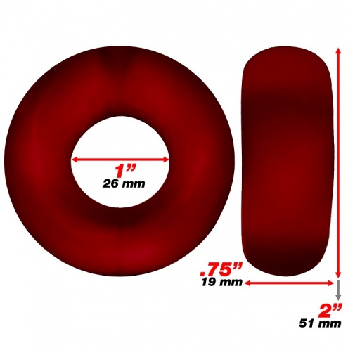 Hunkyjunk - Stiffy Bulge Rings - Red photo