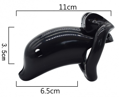 FAAK - Long Dolphin Chastity Cage - Black photo