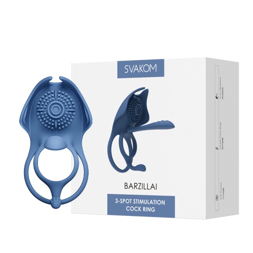 SVAKOM - Barzillai APP Cockring & Couple Vibrator - Blue photo