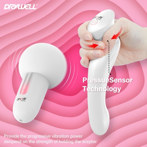 Drywell - 女王權杖 情侶震動器 - 白色 照片