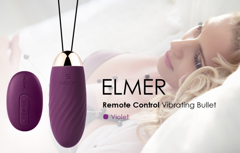 Offering 5 different vibrating modes and each with 5 levels ... SVAKOM - Elmer Remote Control Egg Vibrator - Violet photo-3