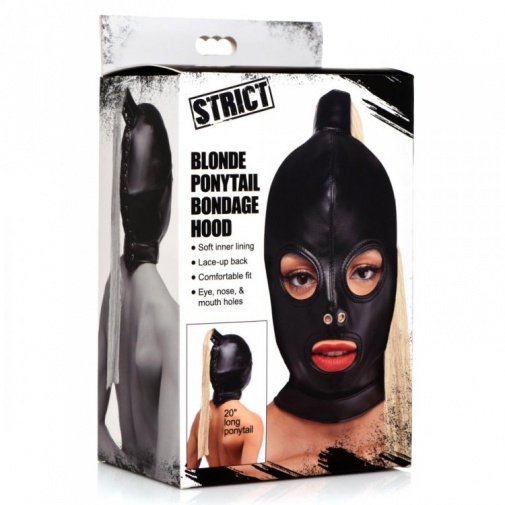 Strict - Ponytail Bondage Hood - Blonde photo